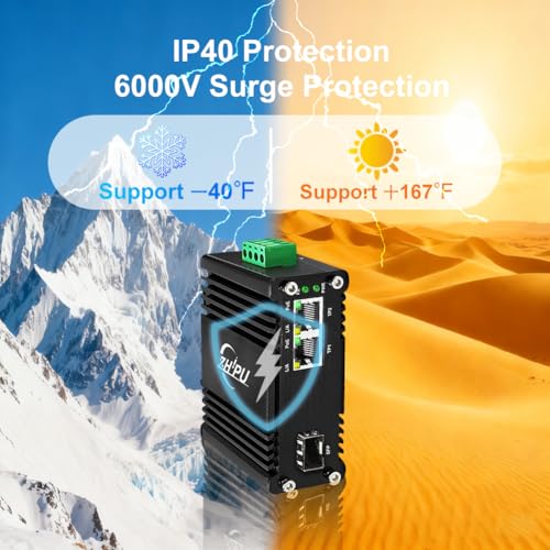 Image of Industrial Gigabit 30W Fiber Media Converter IEEE802.3af /at Switch