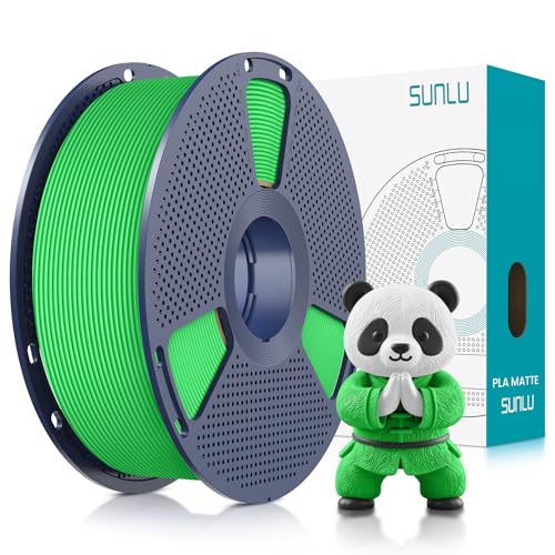 Image of SUNLU PLA Matte 3D Printer Filament 1.75mm, PLA Filament 1kg Spool (2.2lbs), Dimensional Accuracy + /- 0.02mm, Matte Green PLA
