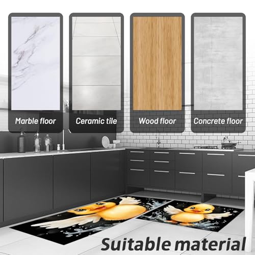 Tapis de cuisine antidérapant noir pour protéger le sol devant l'évier - 6