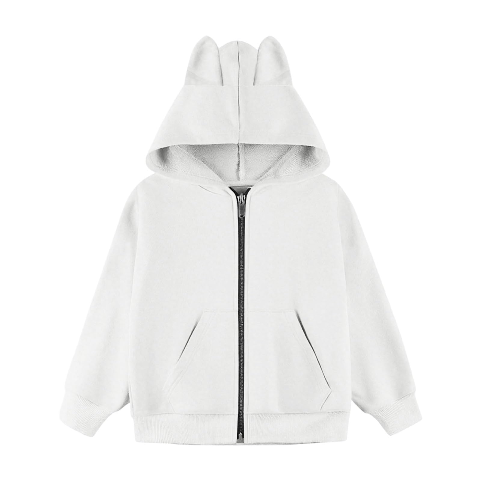 Sudadera con capucha para niñas, con cremallera, de gran tamaño, casual, a la moda, de manga larga, cómoda, para la escuela, lisa, con capucha