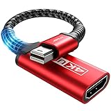 4K Mini DisplayPort to HDMI Adapter, JSAUX Mini DP Male to HDMI Female Braided Converter Compatible...