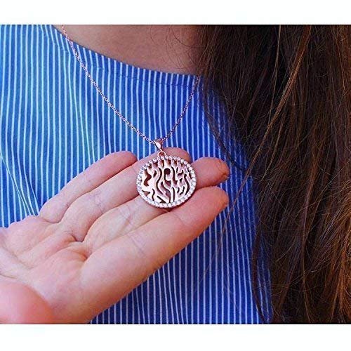 Alef Bet by Paula Shema Israel Hebrew Prayer Blessing Necklace for Women4