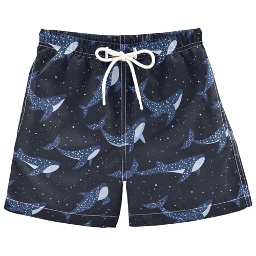 Funny Whale Shark Boys Swim Trunks Devilfish Orca Fishes Toddler Beach Board Shorts Baby Summer Bathing Suit S