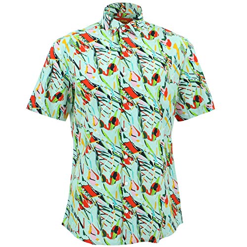 Chemise manche courte ajustée griffonnage anti-transpiration pour homme taille M