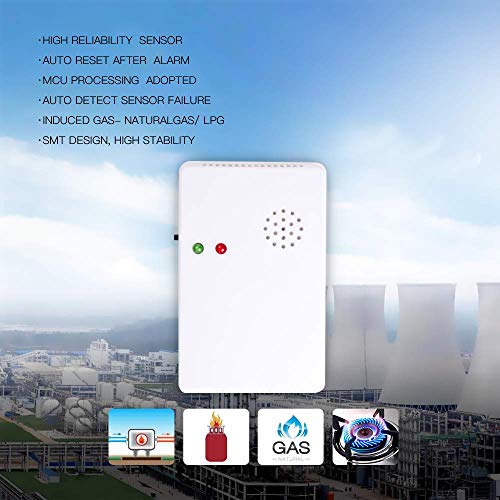 Propane/Natural Gas Alarm Monitor, Hembisen Home Plug-in Gas Detector, Gas Leak Detector, Tester, High Reliability Sensor, Monitor LPG and LNG Combustible Explosive Gas, Voice/Light Warning. (3 Pack)