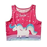 Women Bustier Crop Top Skinny T-Shirt Sports Dance Tops Vest Tank … (Rose)