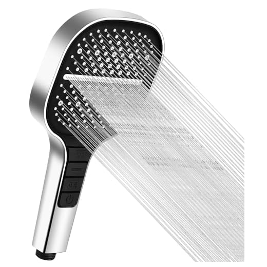 Soffione Doccia ad Alta Pressione, Doccia quadrata, Soffione Doccia Anticalcare, Grande Soffione Doccia Risparmio Idrico Universale Soffione per doccia, 7 Funzioni Getto, Quadrato Cromato Shower Head