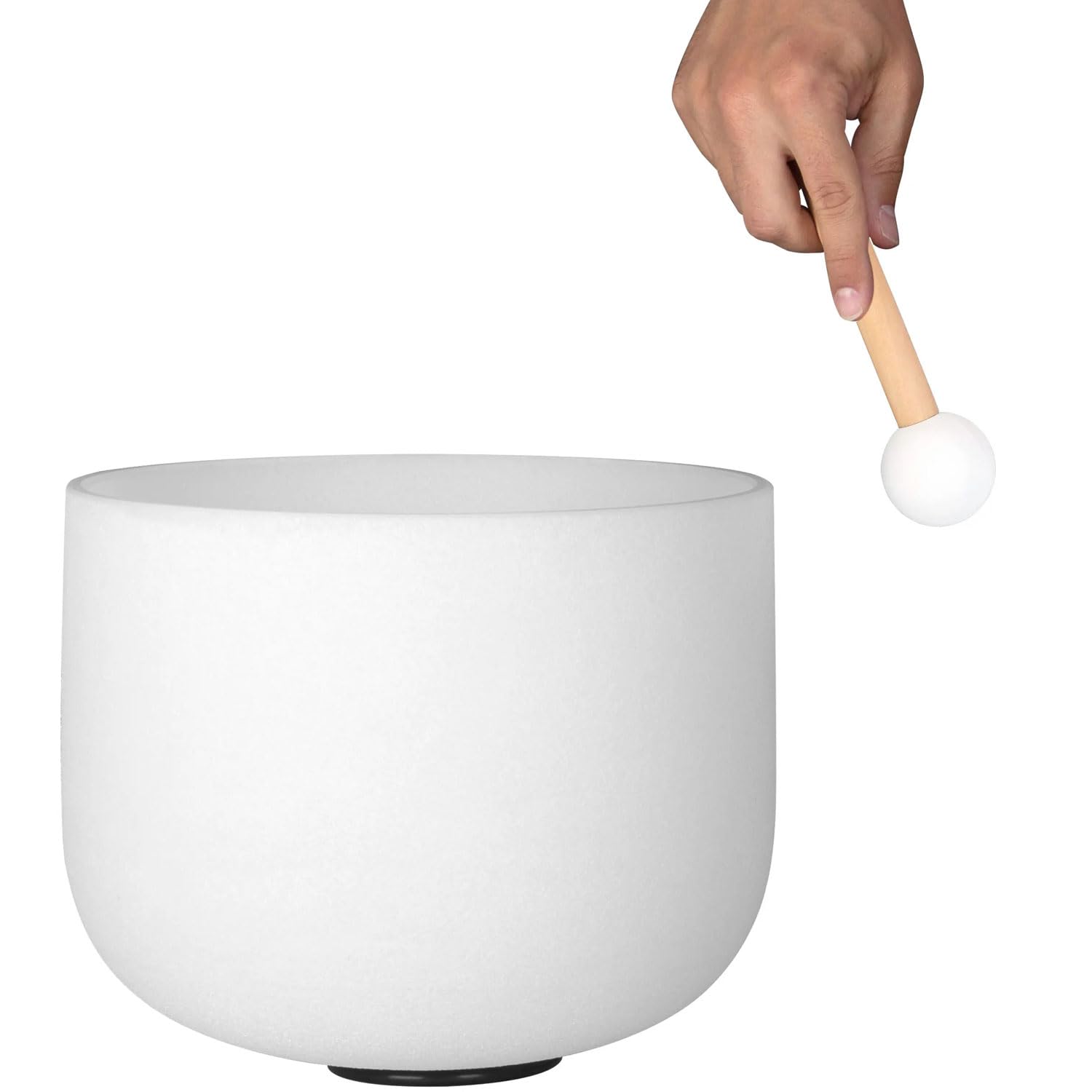 Sela SECF-SET 7-teiliges Klangschalen Set Crystal Singing Bowl Frosted 440Hz mit keepdrum Stimmgabel