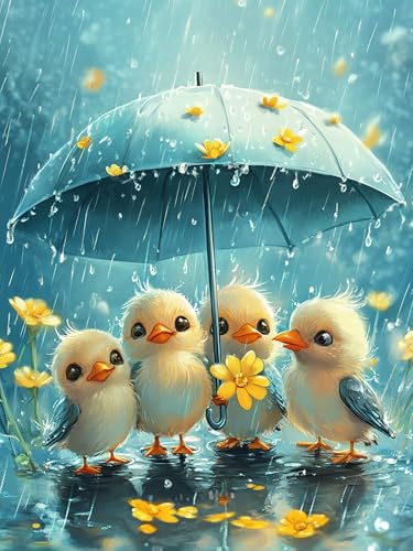 Bimkole 5D ダイヤモンドアート 鳥 ダイヤモンドアート キット 絵画 傘 クロスステッチ フルドリル クリスタル ラインストーン 刺繍 DIY アート クラフト ホーム ウォールデコ 30x40 cm