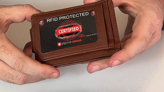 Cartera Delgada De Bolsillo Frontal De Bloqueo RFID Con Clip De