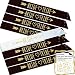 #glamist Bride Tribe Bachelorette Sash Set - 8 Gold Glitter Black & White Bridal Shower Sashes, 52 GoldGloss Temporary Tattoos (2 Sheets) & 8 Gold Decor Pins