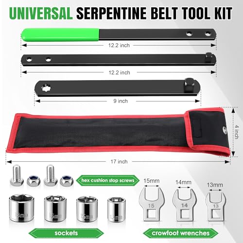 Image of Meonum Universal Serpentine Belt Tool Kit, Tensioner Wrench(Green)