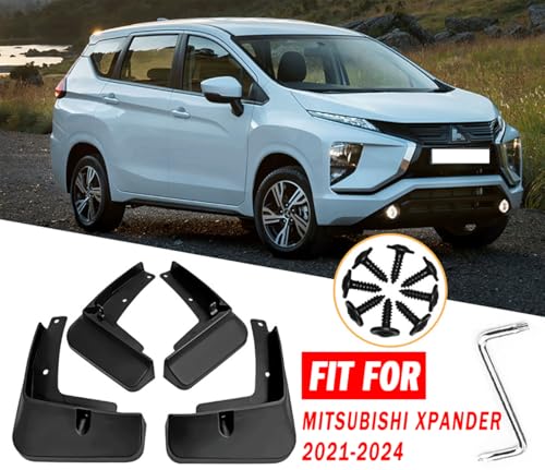 Image of Mud Flaps Mud Guards Fit for 2021-2024 Mitsubishi Xpander, Front & Rear Mud Splash Guards Accessories - 4 Pc, Black