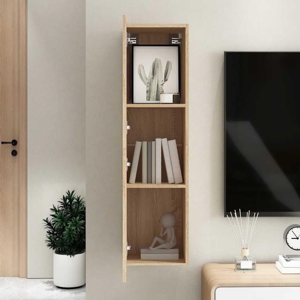 Hothingwell TV-Möbel zum Aufhängen, Holz, 2 Regale, 110 cm | Robustes Wanddesign, Aufbewahrung für Bücher und DVDs, einfache Reinigung mit feuchtem Tuch