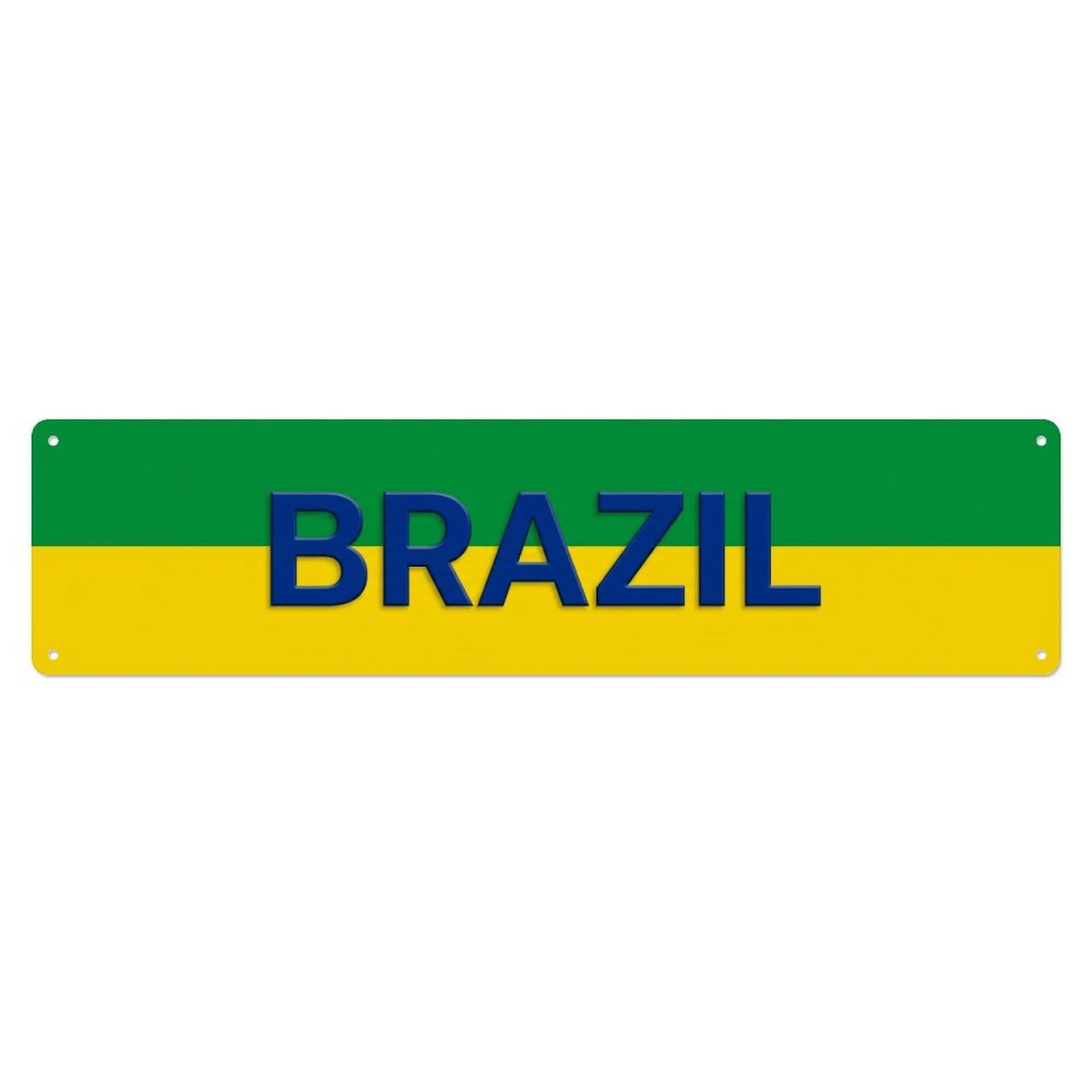 Metal Tin Sign Vintage Brazil Flag Pattern