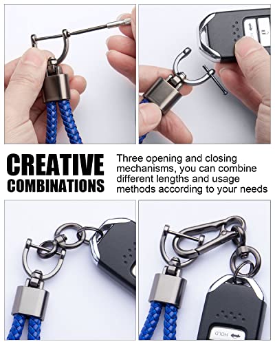 Car Keychain Key Chain Keyring - Tpu Leather Family Premium Durable Present Gift For Man And Woman Fit All Cars Blue #TOP4