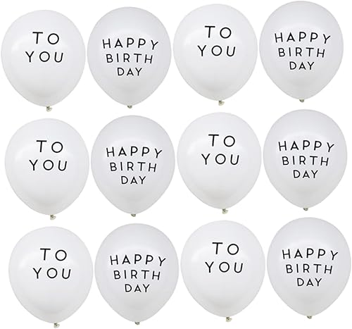 Gadpiparty Juego de 12 globos de látex, 100 globos de letras "Happy Birthday" "to You" para decoraciones