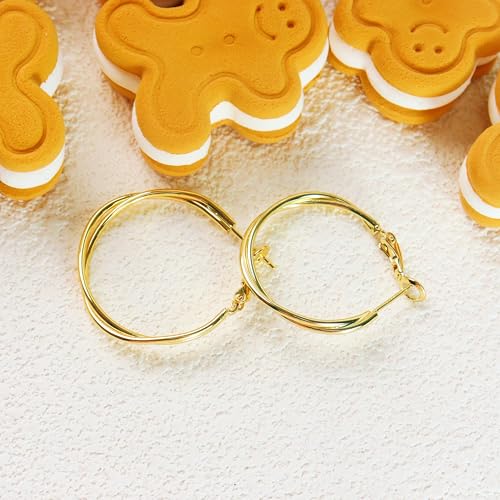 ToHeart Gold Twisted Hoop Earrings For Women Lightweight And Minimalist Gift3