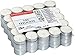 Produktbild Candelo 100er Set Hochwertige Teelichter Ambiente  Kerzen Teelichte in Weiß ohne Duft - Aluminium Hülle - 3,5 x 1,4cm je Teelicht - 4 Std Brenndauer