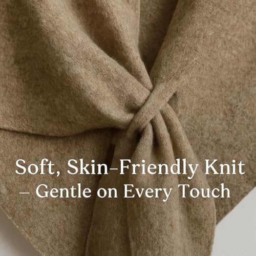 Fleece Pashmina Shawl Wraps for Women, 2025 Knitted Scarf Cape, Cozy Solid Color Shawl Wrap, Elegant Shawls and Wraps3