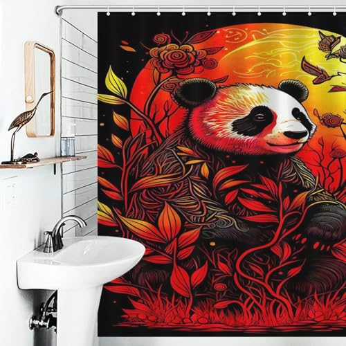 Rideau de douche imperméable lavable en machine motif panda - 6