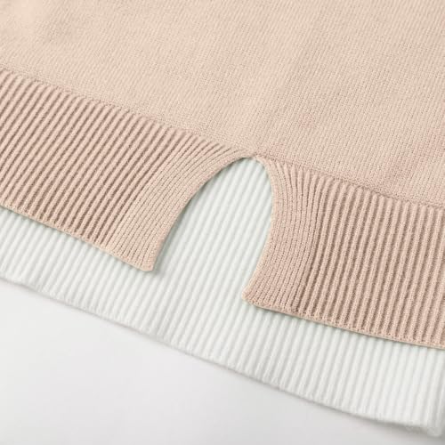Sweaters for Women Fake Two Piece Pullover Crew Neck Long Sleeve Fall Tops - image 6
