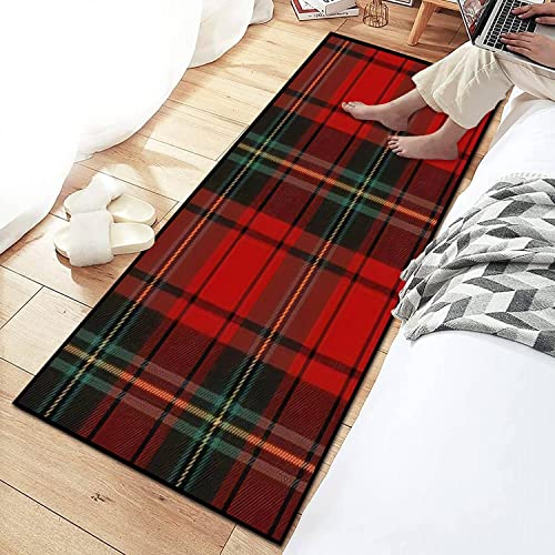 Kshjsurimcnnl Area Runner Rug 2X6 Ft Black Green Red And White Tartan Plaid Seamless Flannel Shirt Tartan Non Skid Floor Mat For Living Room Kids Room Bedroom Kitchen Floor Hallways Carpet Throw Rugs #TOP2