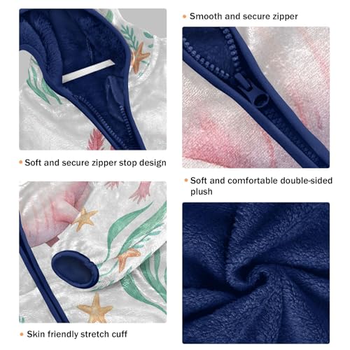 Cute Axolotl Underwater Scene Toddler Fleece Jacket Girl Boys Hooded Fleece Jacket Coat Warm Outwear Zip-up 3-10T3