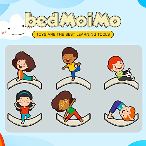 Bedmoimo 35 Inch Wooden Balance Board Wobble Board For Kids Toddlers, Teens, Adults, Wood Kids Toys For Kids - Wobble Balance Board Kids - Kids Wooden Toys - Montessori Waldorf Learning Toys Rocker Board For Yoga And Exercise #TOP5