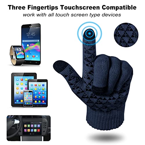 Image of Loritta Winter Hats for Men, 3 PCS Fleece Beanie Scarf Gloves Set