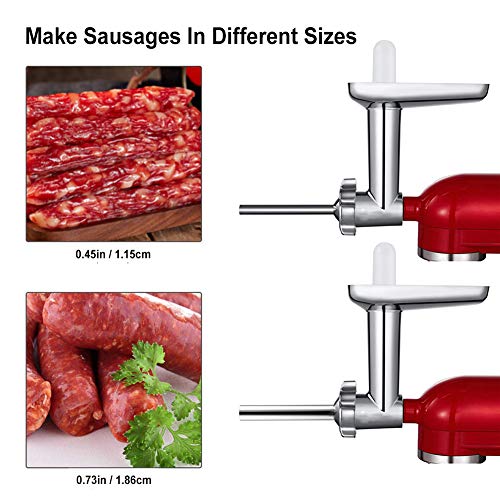 Food Meat Grinder Attachment Stainless Steel Sausage Stuffer Tubes Compatible with Size 5 Meat Grinder/Stand Mixers Machinery Parts