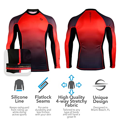 UPF 50+ Rash Guard for Men Long Sleeve Swim Surf Shirt - Tight Fit UV Rashguard2
