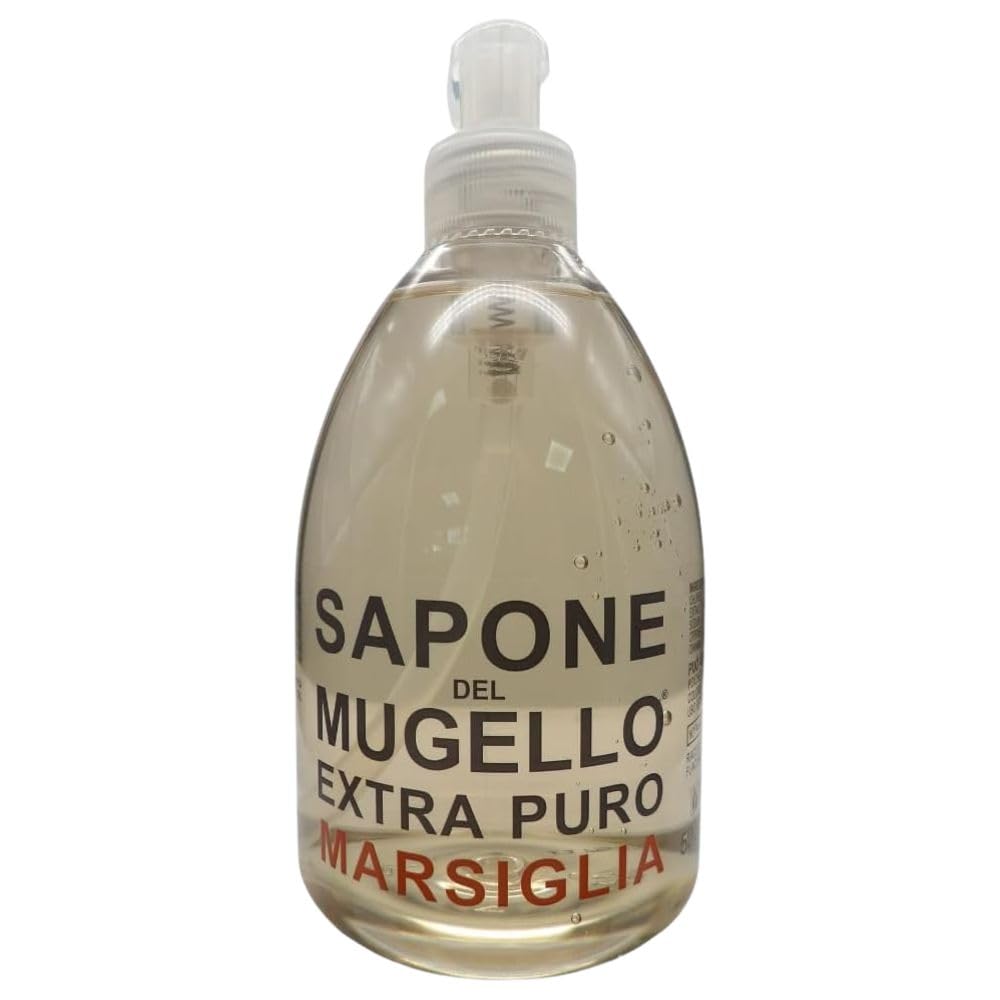 Sapone Extra Puro,MARSIGLIA, Per Mani, Viso e Corpo, Con Estratto Biologico Di Foglia Di Olivo 500ml + Panno SOFT In Lattice, Formato 30x30cm (6 Unità + Panno)