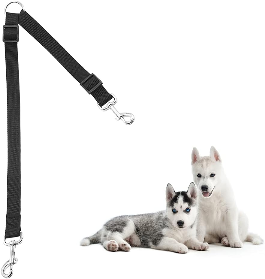 Adjustable Double Dog Lead Coupler No Tangle Nylon Twin 2 Pet Trainer