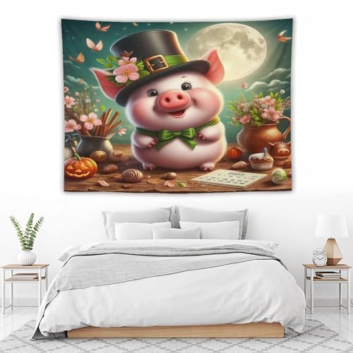 Tenture murale cochon mignon avec impression 3D durable pour salon unique - 5