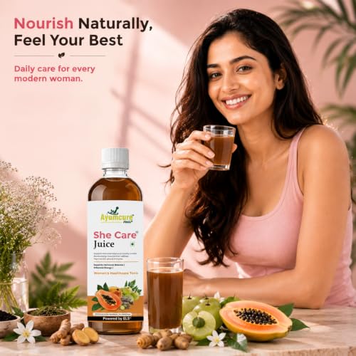 Image of Ayumcure She Care Juice for Women, 500ml | Supports Hormonal Balance, PCOS /PCOD Support & Regular Menstrual Cycles | With Ashok Chaal, Papaya Leaf, Daru Haldi, Bel Ka Fal, Amla, Giloy & Herbs | No Added Sugar