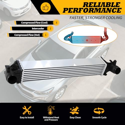 Turbocharger Intercooler Compatible with Cruze 2016 2017 2018 2019 1.4L L4 Replace 13356681 39116550 Turbo Cooler - Image 6