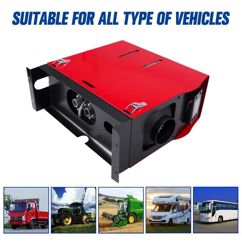 Calentador de aire diésel portátil de 5 kW y 12 V, calefactor de estacionamiento diésel silencioso con silenciador, todo en uno, 1 orificio con control remoto y pantalla LCD para coche, caravana, ba