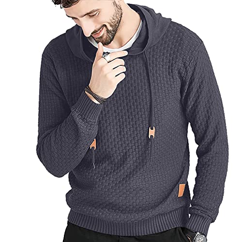 Egyptus Men's Winter Hoodie Warm Hooded Sweatshirt Coat Jacket Outwear Sweater Gray #TOP17