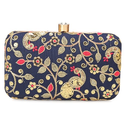 Image of LONGING TO BUY Hand Crafted Designer Box Clutch - Zari Embroidery For Women