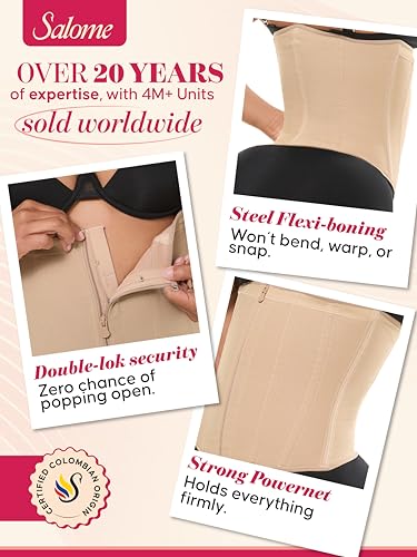 Image of Salome Colombian Waist Cincher Fajas Colombianas Moldeadoras | Underbust Corset Waist Trainer for Women | Faja Corset