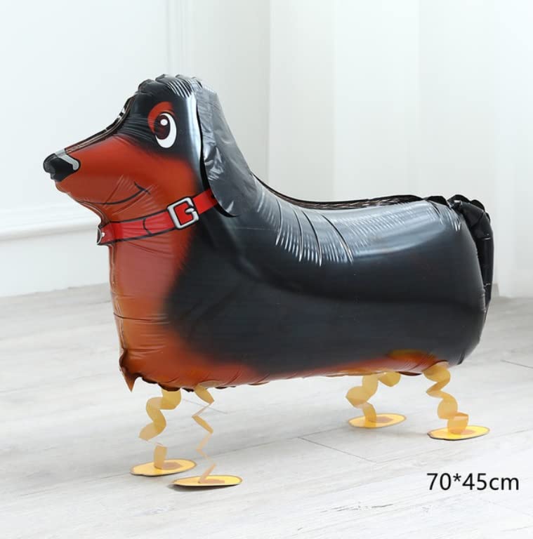 Ballons Géants En Aluminium En Forme De Teckel - Lot De 2 - 64x63 Cm - Décoration Fête Et Anniversaire, Thème Animaux