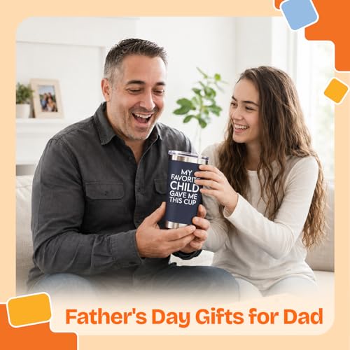 Image of NewEleven Fathers Day Gift For Dad - Dad Birthday Gifts From Daughter, Son, Kids - Birthday Present Ideas For Father, New Papa, Bonus Father From Daughter, Son - 20 Oz Tumbler