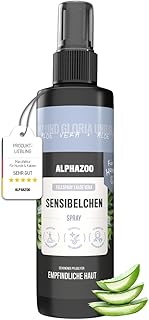 alphazoo Sensibelchen Fellspray für Hunde 250ml - schonende Fellpflege bei empfindlicher Hundehaut mit Sheabutter, Aloe Vera & Jojobaöl - Einfache Anwendung - Ideal für Sensible Hunde