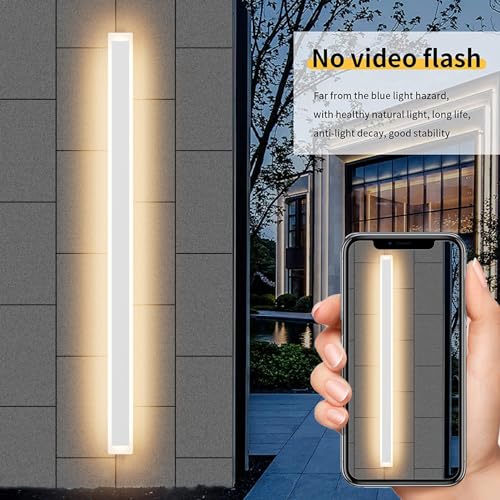 Image of Aipsun Porch Wall Lights 56.3inch Long Strip Modern Outdoor Wall Light Fixture, White Wall Mount Lighting Sconce Exterior Lights Wall Sconce 3000K for House Living Room Corridor(1 Pack)