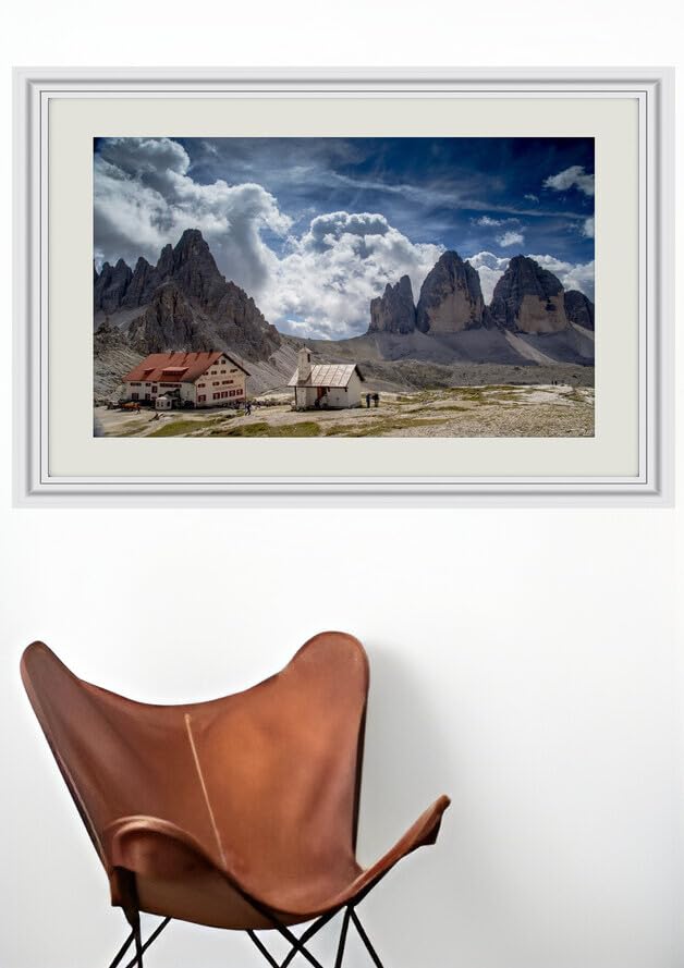 JVERF - JZZJ23269 Italy Mountains Houses TRE Cime di Lavaredo South| Self-Adhesive Painting | Frameless