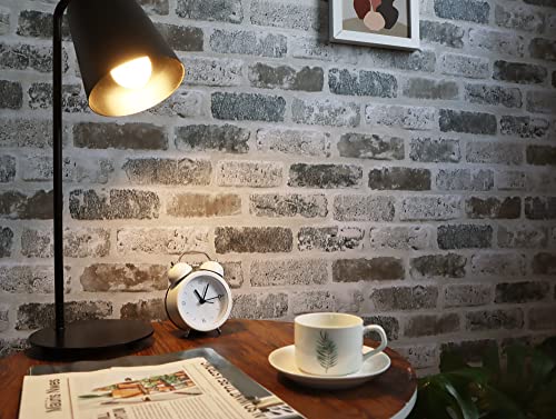 Guvana Brick Wallpaper Brick Peel And Stick Wallpaper Grey Brown 3D Brick Self Adhesive Wallpaper 17.3"×118" Removable Contact Paper Brick Textured Vintage Wallpaper Decorative Wall Classroom Covering #TOP1