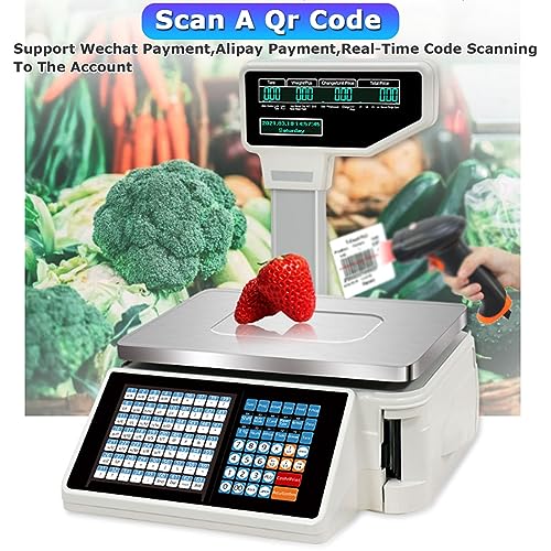 Báscula Digital Comercial con Impresora Térmica 30kg miniatura 3
