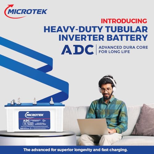 Image of Microtek Dura Long M1502424JT | 150Ah Jumbo Tubular Inverter Battery with Advanced Dura Core Technology for Longer Battery Life with 48 Months of Warranty Suitable for Home, Office & Shops