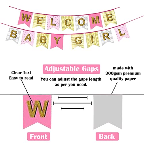 Image of Party Propz Welcome Baby Decoration- Huge 47Pcs|New Born Baby Welcome Home|Cradle Naming Ceremony Decoration Kit For Kids|Welcome Housewarming Home Princess|Metallic Foil Balloons For Decoration